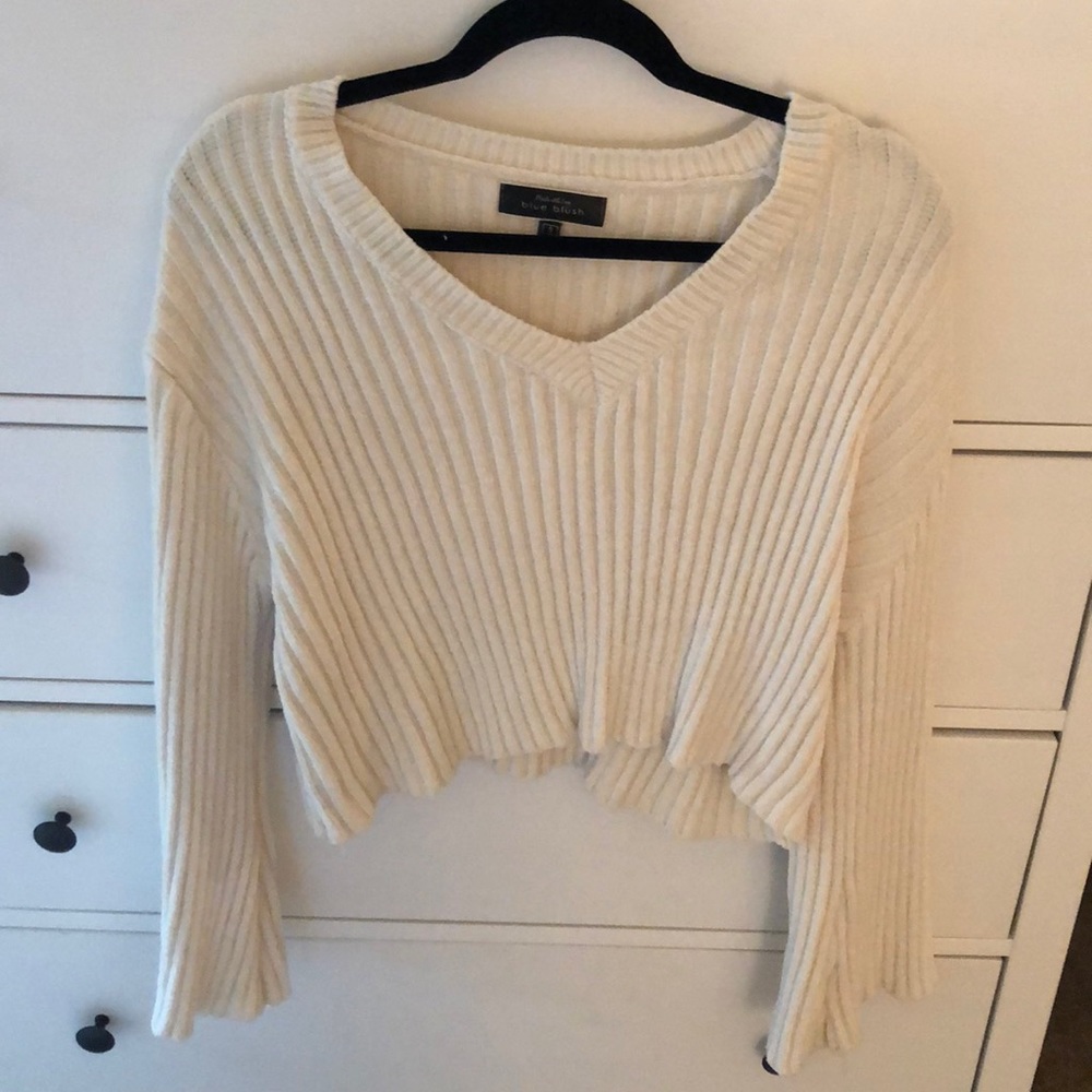 Bell Sleeve Cropped Sweater